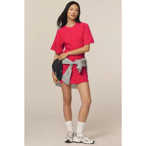 NWT Anthropologie Daily Practice Short-Sleeve Mini Dress in Pink Sz LP - Picture 11 of 11